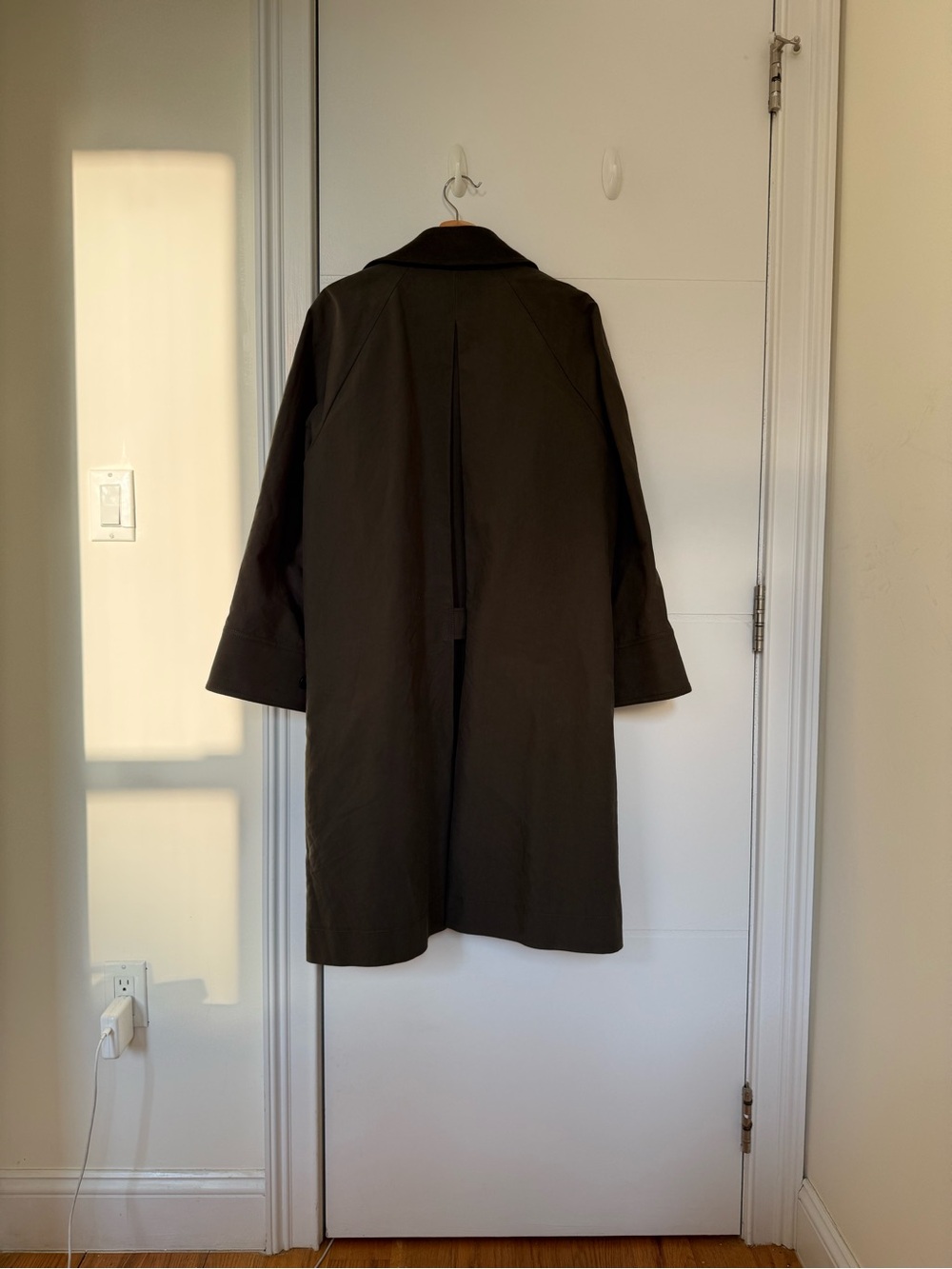 COS Olive A-Line Oversized Trench Coat - Picture 6 of 7